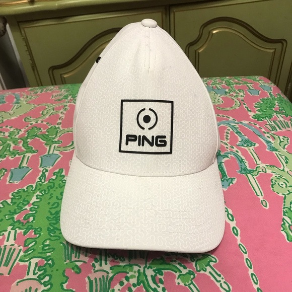 PING White Cap with Black Logo hat - Picture 1 of 9